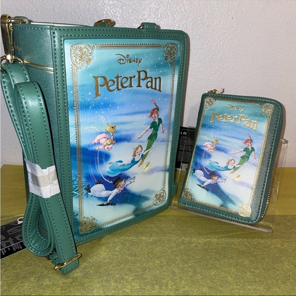 Loungefly Disney Peter Pan Book Series Convertible Crossbody Backpack and Wallet - Picture 3 of 16